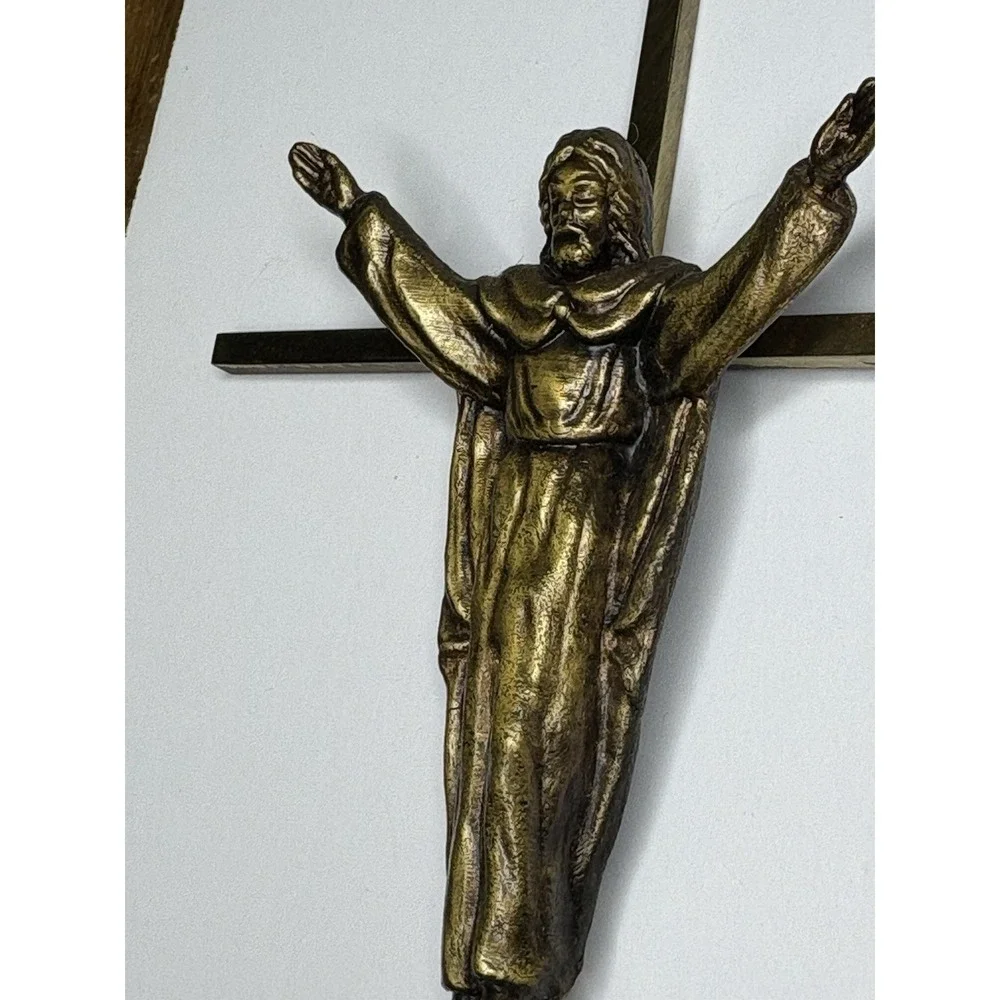 Brass Risen Christ Crucifix Cross 10